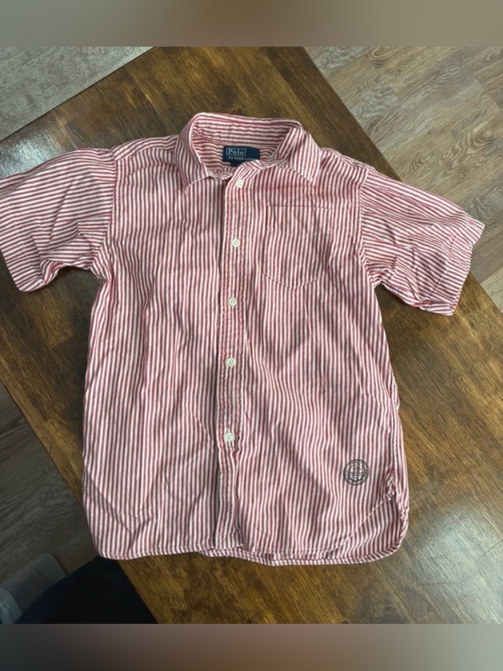 Polo Ralph Lauren Boys Red Stripe Button Down Size 6